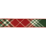 Plaid Pattern Wired Ribbon 4"W Cotton Iron Red Green Traditional Holiday Craft By Melrose