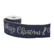 Christmas Wired Ribbon with Embroidered Text 4