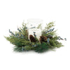 Pine and Juniper Candle Holder with Glass Holiday Centerpiece