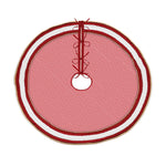 Peppermint Striped Tree Skirt 48"D Red and White Cotton Holiday Decor By Melrose
