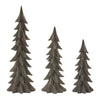 Set of three decorative Christmas trees on a white background