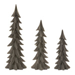 Decorative Gray Resin Pine Tree Set of 3 Velvet Finish 23"H Holiday Decor by Melrose