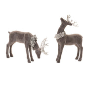 Modern Holiday Deer Resin Tabletop Decor in Gray Tones