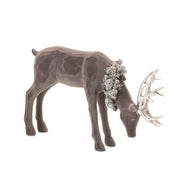 Decorative Holiday Deer Set with Pinecone Wreath Details