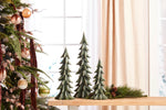 Elegant Christmas Resin Pine Trees Set of 3 Natural Look with Festive Shimmer 23"H by Melrose