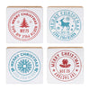 wood christmas stamp decor