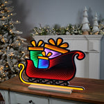 Santa’s Sleigh Ekkolight 24.75"L Acrylic Infinity Light Christmas Decor with Presents Holiday Display by Melrose