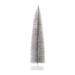 Silver Glitter Holiday Trees (Set of 2) – 48"H White PVC & Iron Indoor Tabletop Decor by Melrose