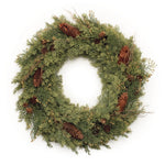 Pine Wreath 5"H Plastic Twig Green Brown Farmhouse Holiday Decor By Melrose