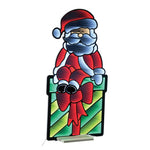Santa on Package Ekkolight 47-Inch Acrylic Lighted Figure – Festive UL Plug Christmas Decor by Melrose