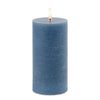 Blue Pillar Candle Set Flameless Battery Operated Candles