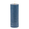 Blue Pillar Candle Set Flameless Battery Operated Candles
