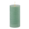 Green Pillar Candle Set Flameless Battery Operated Candles