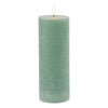 Green Pillar Candle Set Flameless Battery Operated Candles