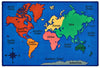 Carpets for Kids KIDs Value PLUS World Map Learning Rug, 7' 6" x 12' Rectangle, Blue