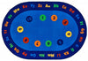 Carpets for Kids PLUS Circletime Early Learning Classroom Rug 7'6" x 12'Oval, Blue