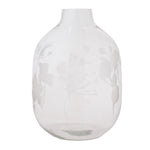 Frosted Glass Vase 10.5"H, Clear Bottle Neck Modern Home Decor By Melrose