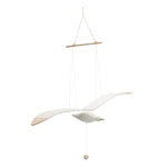 Flying Wood Bird Hanging Decor 37"H, White Beige Coastal Home Decor By Melrose
