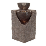 Cascading Tiered Stone Bowl Fountain 24″ H Resin Indoor Water Feature by Melrose