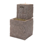 Bubbling Tiered Stone Fountain 22"H, Gray Resin Home Decor By Melrose