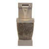 Leaf Etched Indoor Fountain – 27"H Gray Resin Decor
