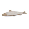 Coastal fish shaped tray displayed on tabletop decor setting