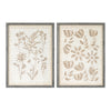Neutral floral wall art set with beige and brown tones