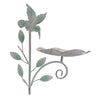 Garden bird feeder stake with leaf shaped bowl