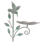 Outdoor Bird Feeder Garden Stakes Set of 2 Iron Leaf Bowl Design 44.25" H by Melrose