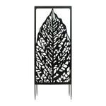 Garden Screen Set of 2 - 37.5″ H Black Iron Decorative Panels for Outdoor Patio by Melrose