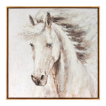 Horse Canvas Wall Art with Wood Frame 24" Square Farmhouse Wall Decor by Melrose