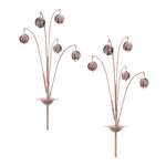 Outdoor Iron Floral Stake Set Pair of Garden Stakes 42" H Decorative Accent by Melrose