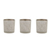 Metallic silver and gold textured glass votive candle holders