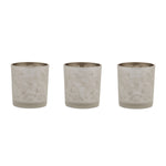 Decorative Glass Votive Holders Set of 3 Silver and Gold Metallic Style 3" H by Melrose