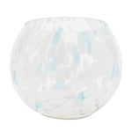 Painted Glass Candle Holder Vases Set of 4 Blue Coastal Decor for Tabletop 4" H by Melrose