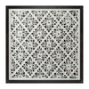 Black and white geometric floral framed wall art