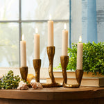 Gold Taper Candle Holder (Set of 4) – 6"H Modern Resin Candle Display Indoor Decor by Melrose