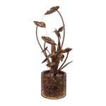 Hummingbird & Leaf Fountain – 42"H Cascading Iron Brown Lighted Indoor Accent by Melrose