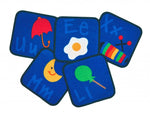Carpets for Kids PLUS Fun with Phonics Seating Rug 12" Squares Kit Set of 26, Multicolored