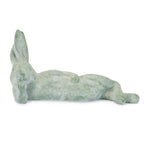 Laying Rabbit Figurine (Set of 2) – 8"H Green Polyresin Farmhouse Tabletop Decor By Melrose
