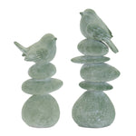 Bird Figurine – Earth Tone Rock Base – 10.45 Inches Height – Decorative Accent – by Melrose