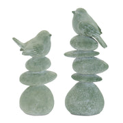 Bird Figurine – Earth Tone Rock Base – 10.45 Inches Height – Decorative Accent – by Melrose