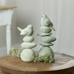 Bird on Stone Look Figurine – Distressed Finish – 10.45 Inches Height – by Melrose