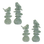 Decorative Bird Figurine Rock Stack Design Set of 2, 10.45" H Tabletop Accent by Melrose