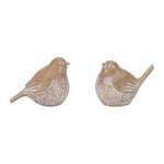 Decorative Resin Bird Figurines Set of 6 - 4″H White & Brown Tabletop Accent Decor by Melrose
