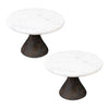 Marble Tray with Wood Base – 6 Inches Height – Set of 2 – by Melrose