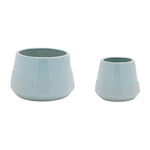 Planter Set – Starburst Pattern Ceramic 4.25" and 5" H Tapered Indoor Planters by Melrose