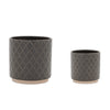 Planter Set – Geometric Ceramic Gray – 4.15" and 5.95" H Decorative Planters Melrose
