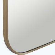 Elegant Rectangular Wall Mirror with Plated Brass Frame Accent