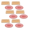 Trinket Dish Set – Yellow Pink Ceramic – 0.75" H Tabletop Accent Melrose